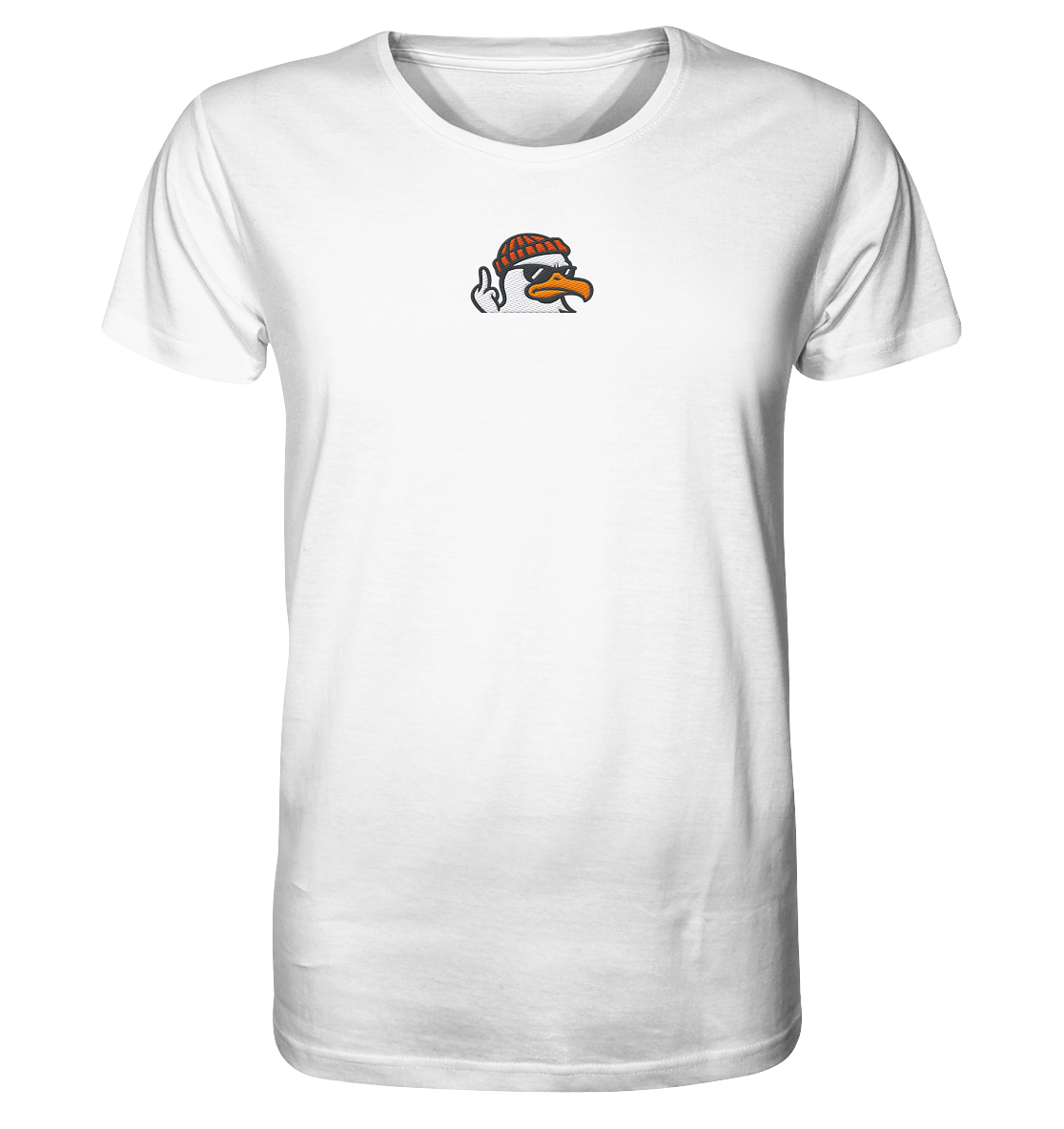 Möwe mit Mittelfinger – Klarstellung in Federform - Organic Shirt (Stick)