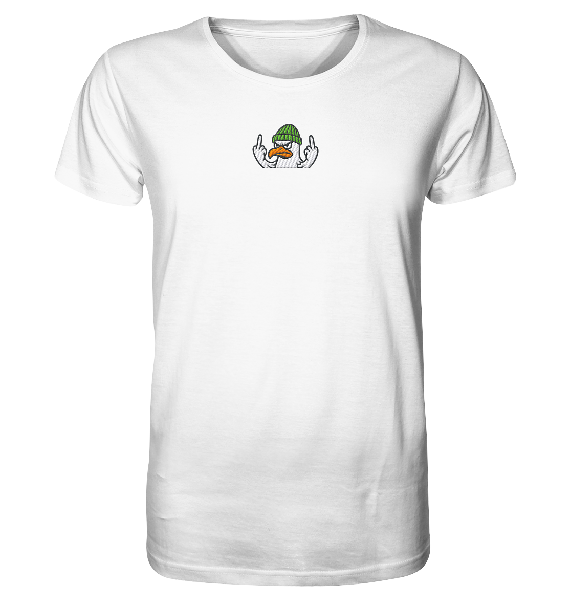 Möwe mit Mittelfinger – Vogel zeigen, Stil behalten - Organic Shirt (Stick)