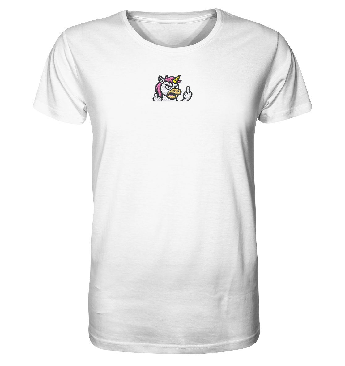 Einhorn mit Mittelfinger – Wenn die Zuckerwatte abgelaufen ist - Organic Shirt (Stick)