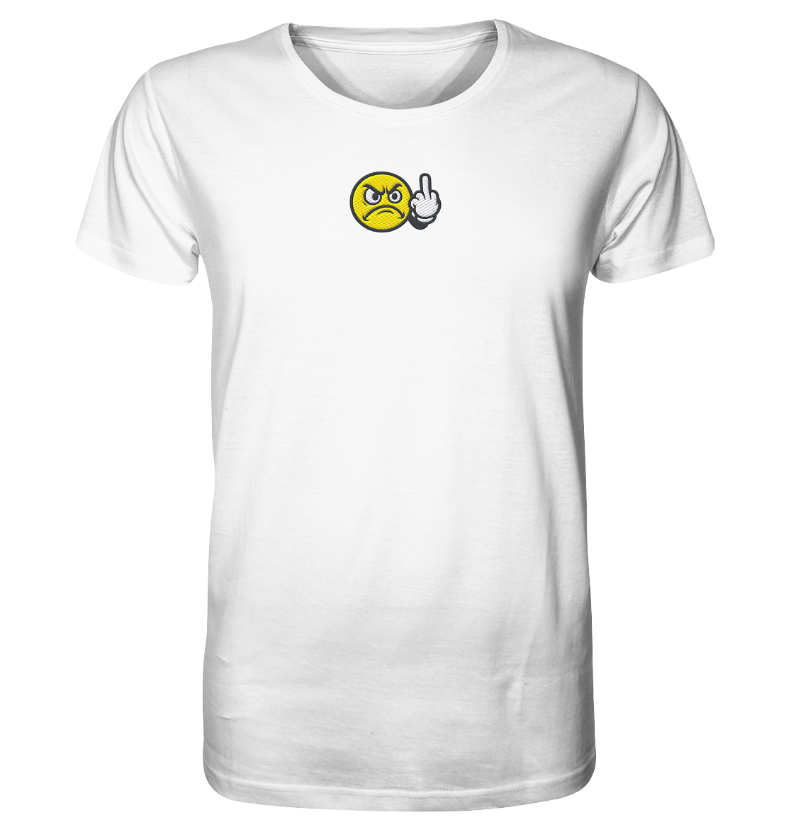 Smiley mit Mittelfinger – Dein stilles „Nope“ mit Gesicht - Organic Shirt (Stick)