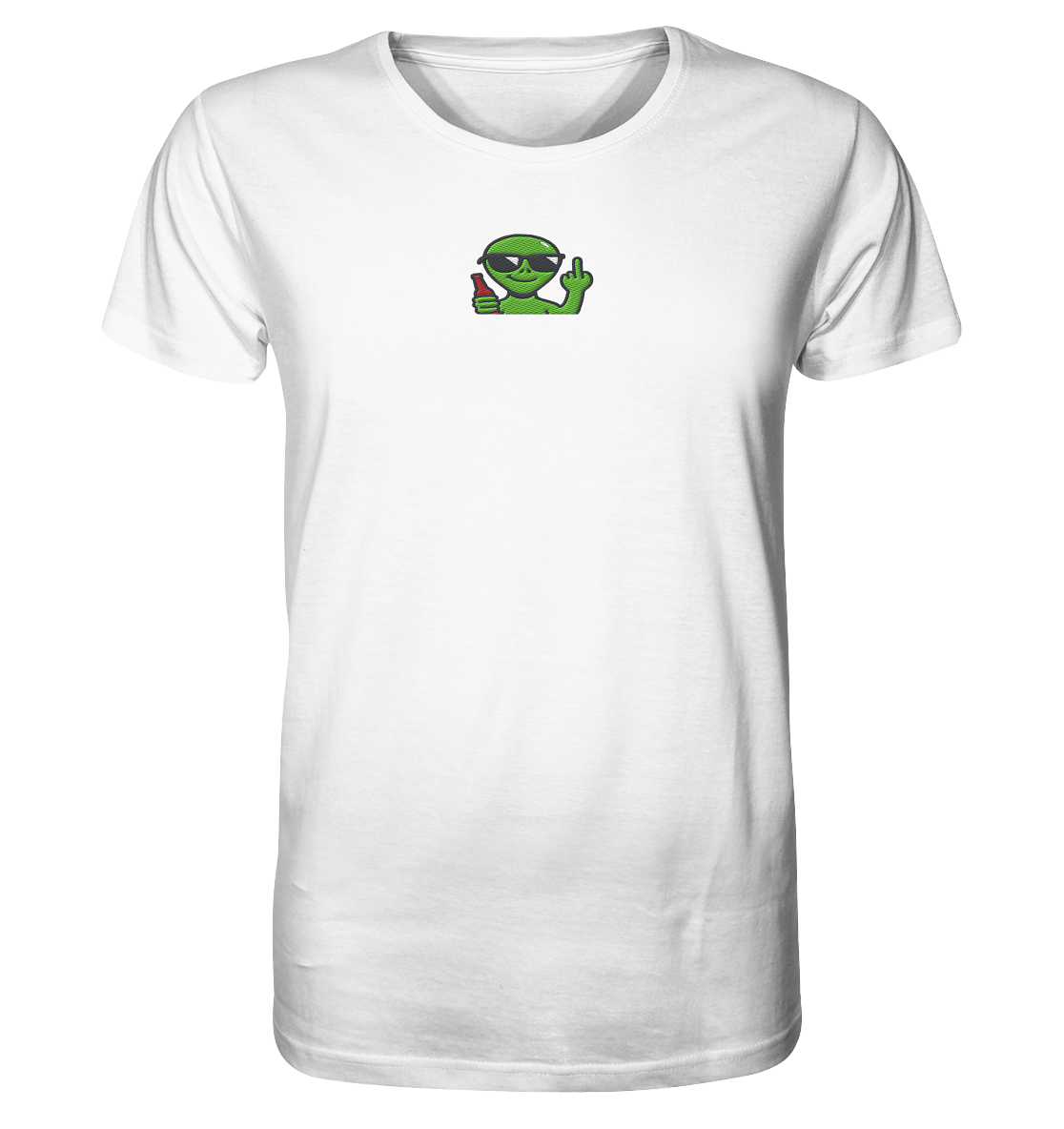 Alien mit Mittelfinger – Der Club gehört den Sternen - Organic Shirt (Stick)