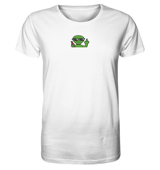 Alien mit Mittelfinger – Der Club gehört den Sternen - Organic Shirt (Stick)
