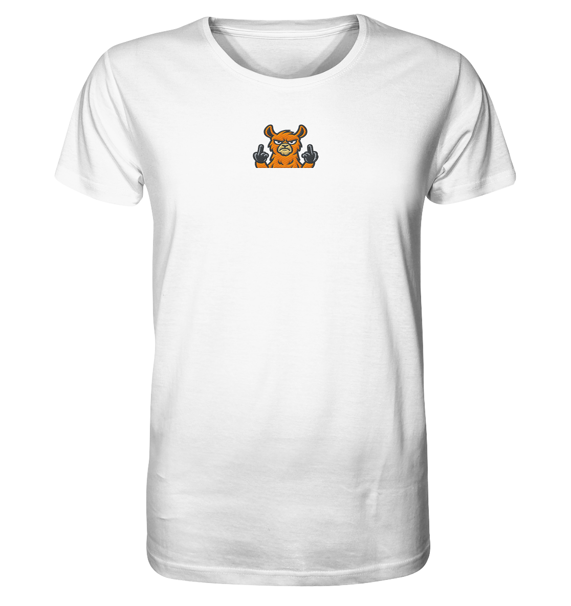 Lama mit Mittelfinger – Das Modeaccessoire für klare Kante und Ruhe - Organic Shirt (Stick)