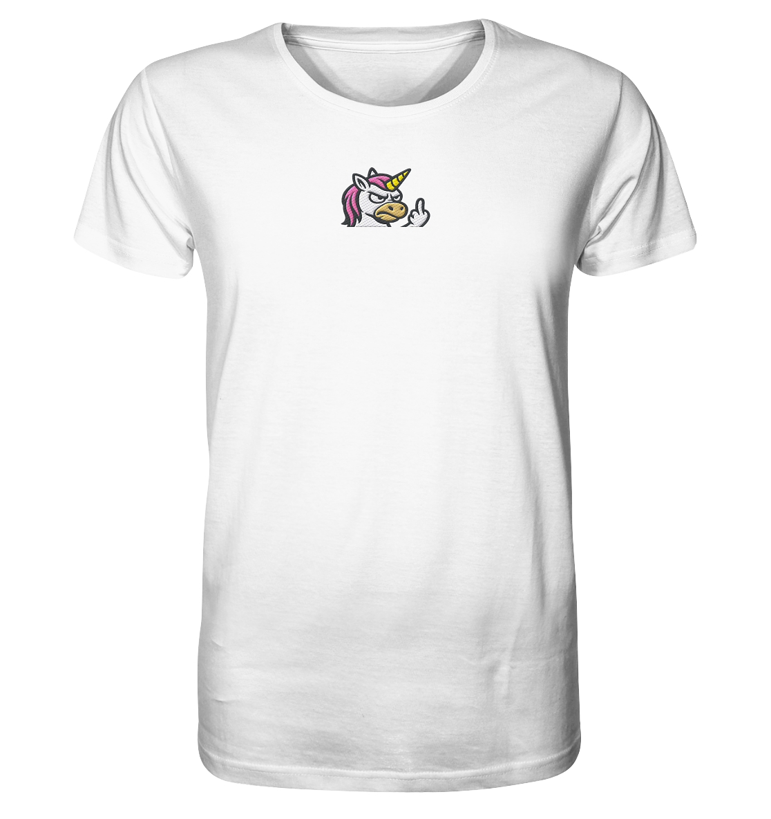 Einhorn mit Mittelfinger – Magie war gestern, jetzt kommt Klartext - Organic Shirt (Stick)