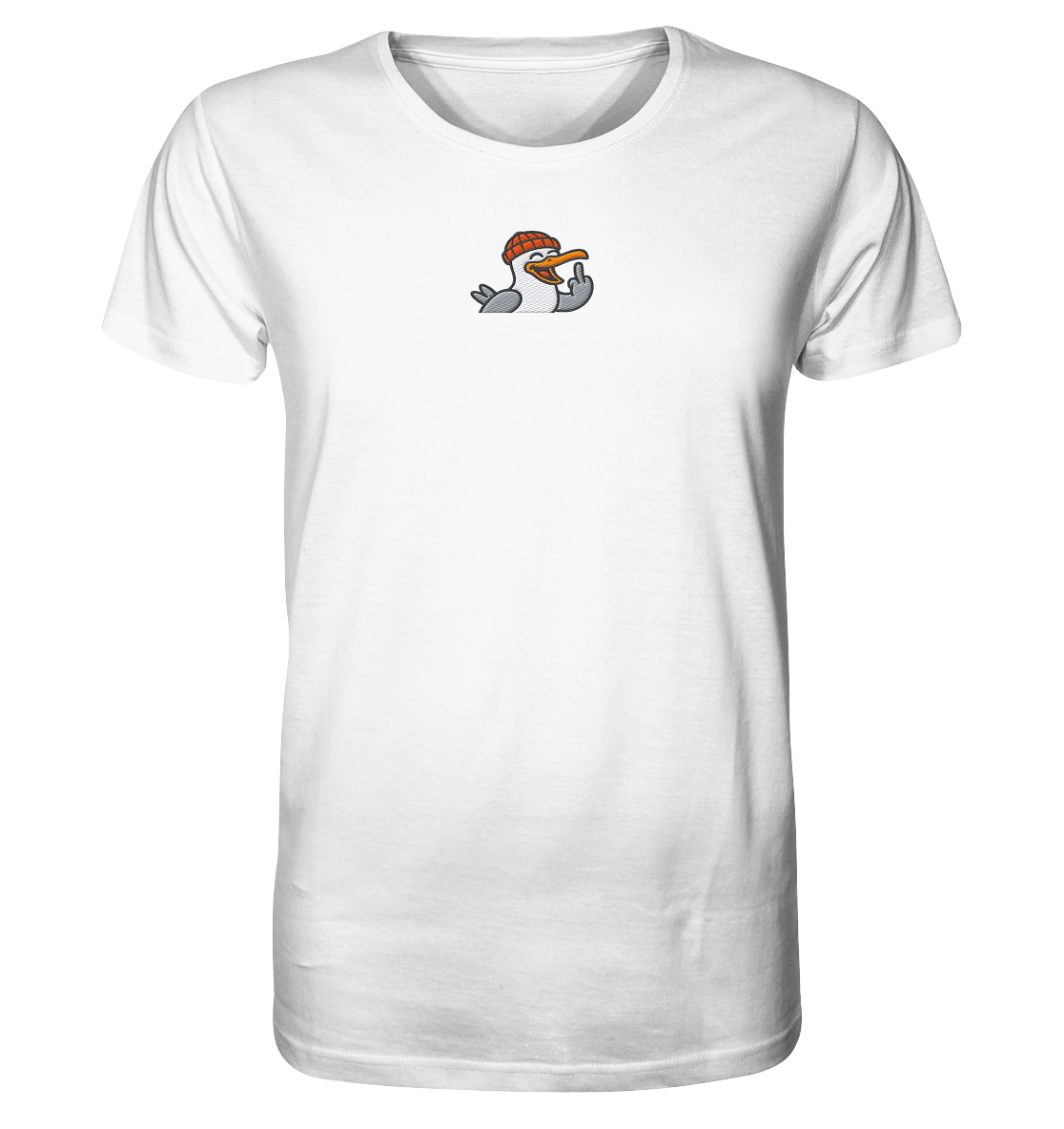 Möwe mit Mittelfinger – Wenn Höflichkeit keine Option mehr ist  - Organic Shirt (Stick)