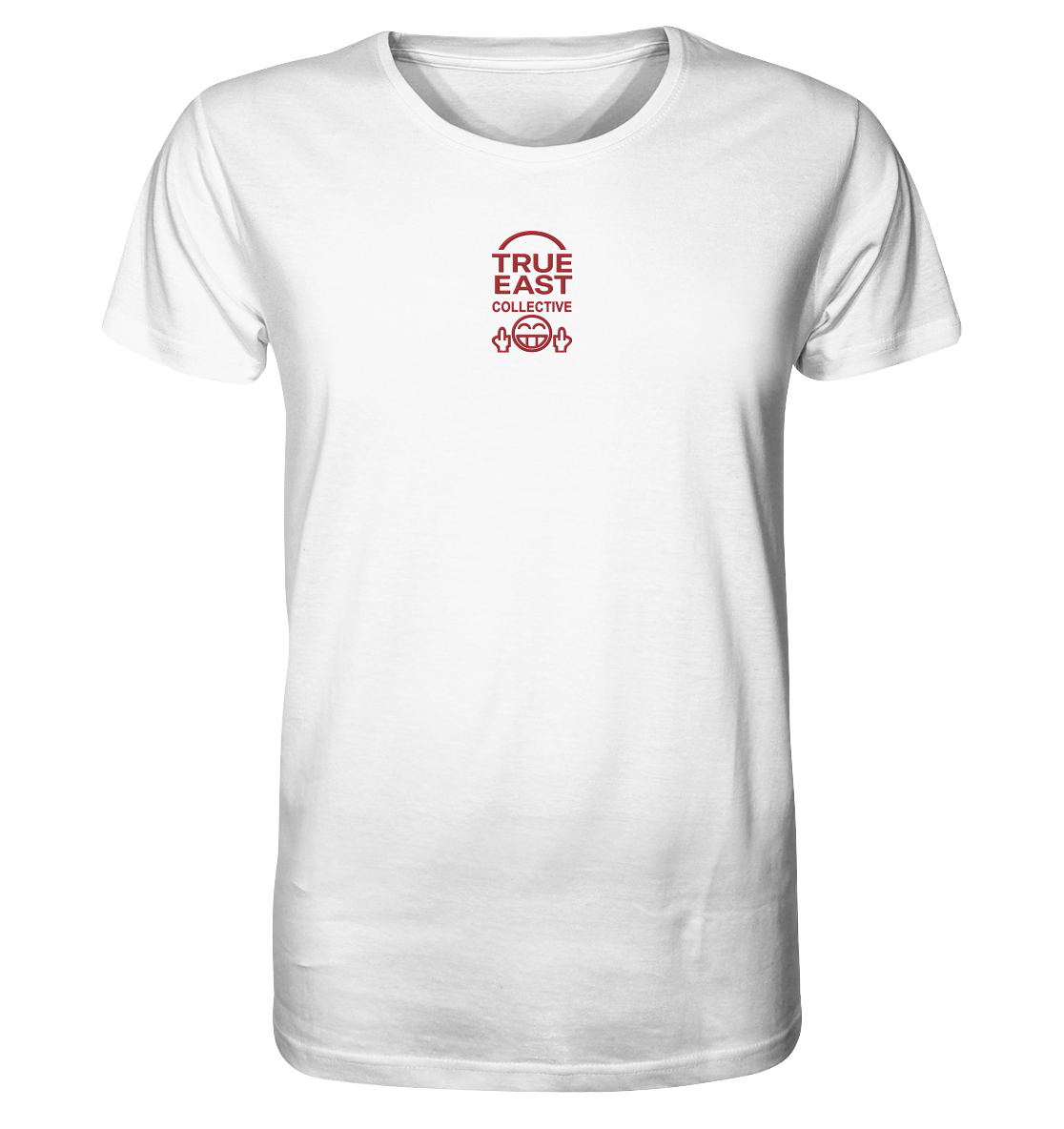 True East Logo & Doppelfinger-Smiley – Lächeln, aber lass stecken - Organic Shirt (Stick)