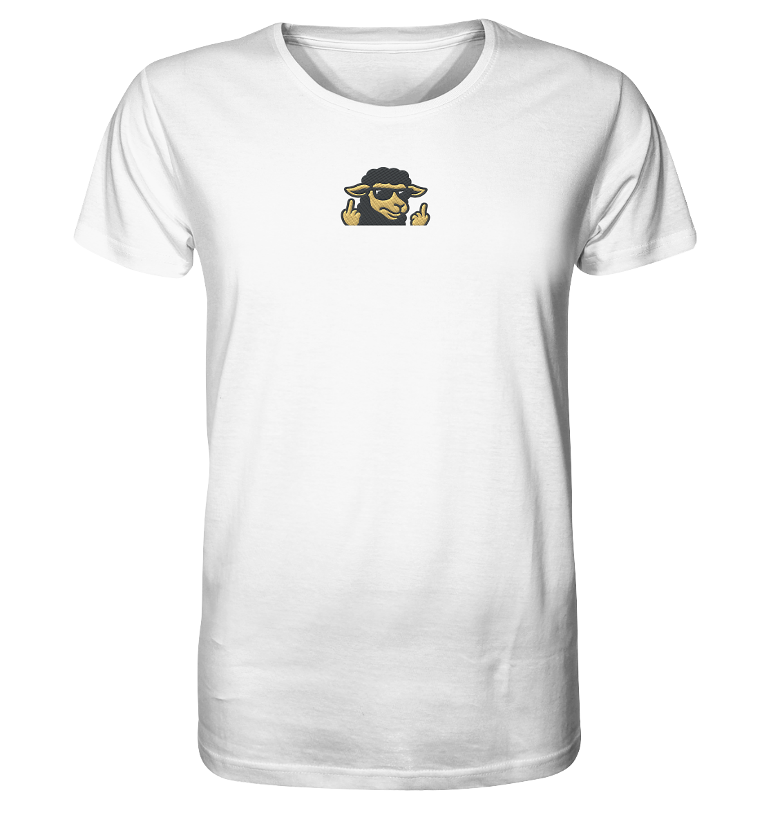 Schwarzes Schaf mit Mittelfinger – Schluss mit Nettigkeit - Organic Shirt (Stick)