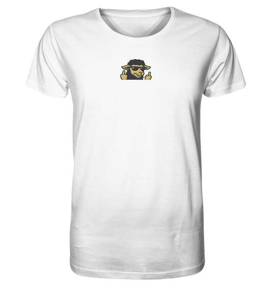 Schwarzes Schaf mit Mittelfinger – Schluss mit Nettigkeit - Organic Shirt (Stick)