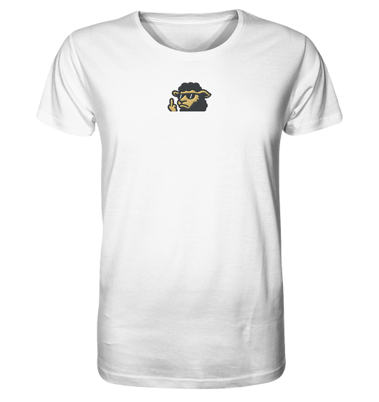 Schwarzes Schaf mit Mittelfinger – Lieber auffallen als mitlaufen - Organic Shirt (Stick)