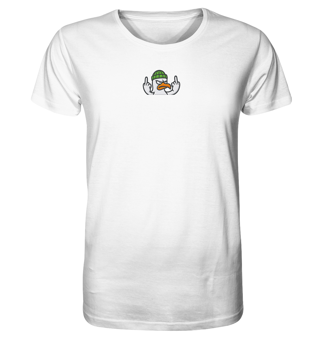Möwe mit Mittelfinger – Kein Bock, keine Diskussionen - Organic Shirt (Stick)