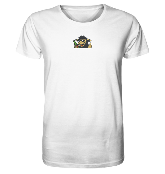 Schaf mit Mittelfinger im Partymodus – Zu viel Konfetti, zu wenig Geduld - Organic Shirt (Stick)