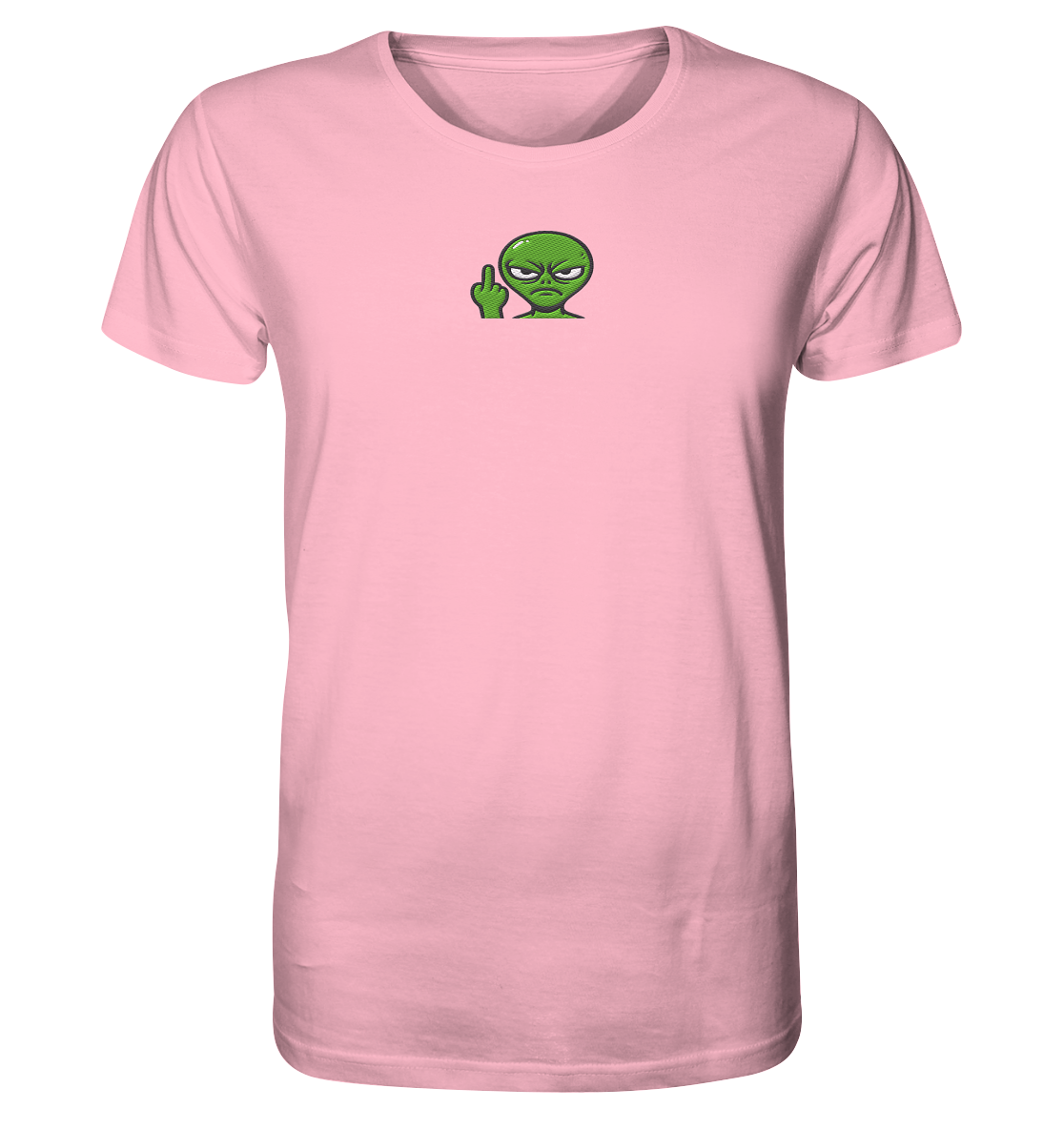 Alien mit Mittelfinger – Erdleben ist kein Ponyhof - Organic Shirt (Stick)