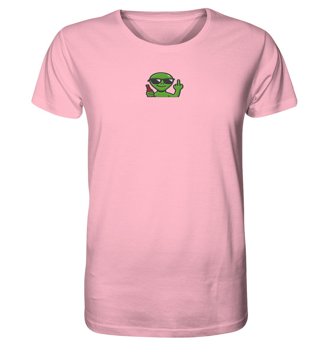 Alien mit Mittelfinger – Der Club gehört den Sternen - Organic Shirt (Stick)