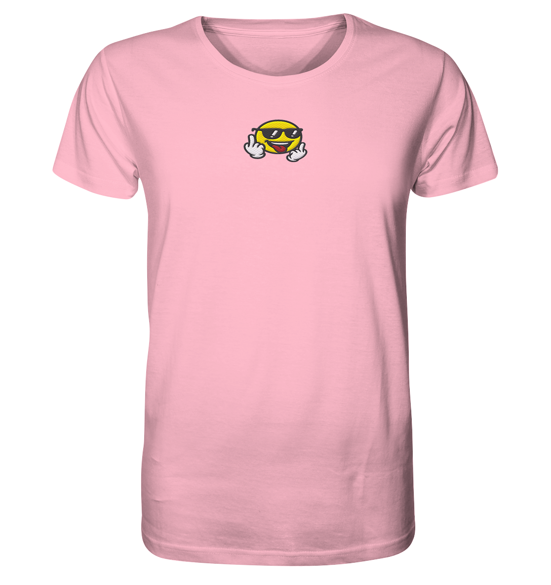 Smiley mit Mittelfinger – Der freundlichste Mittelfinger der Welt - Organic Shirt (Stick)