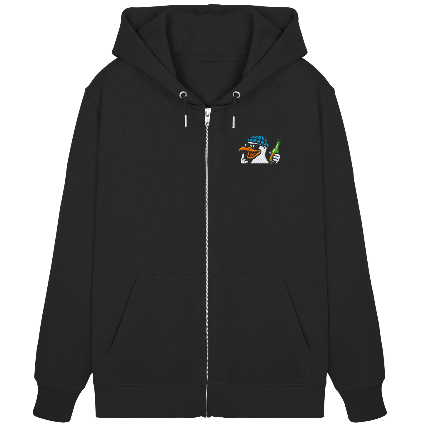 Möwe mit Mittelfinger – Dein nachtaktives Party-Orakel - Organic Zipper (Stick)