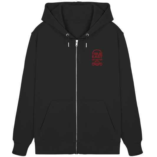 True East Logo & Doppelfinger-Smiley – Lächeln, aber lass stecken - Organic Zipper (Stick)