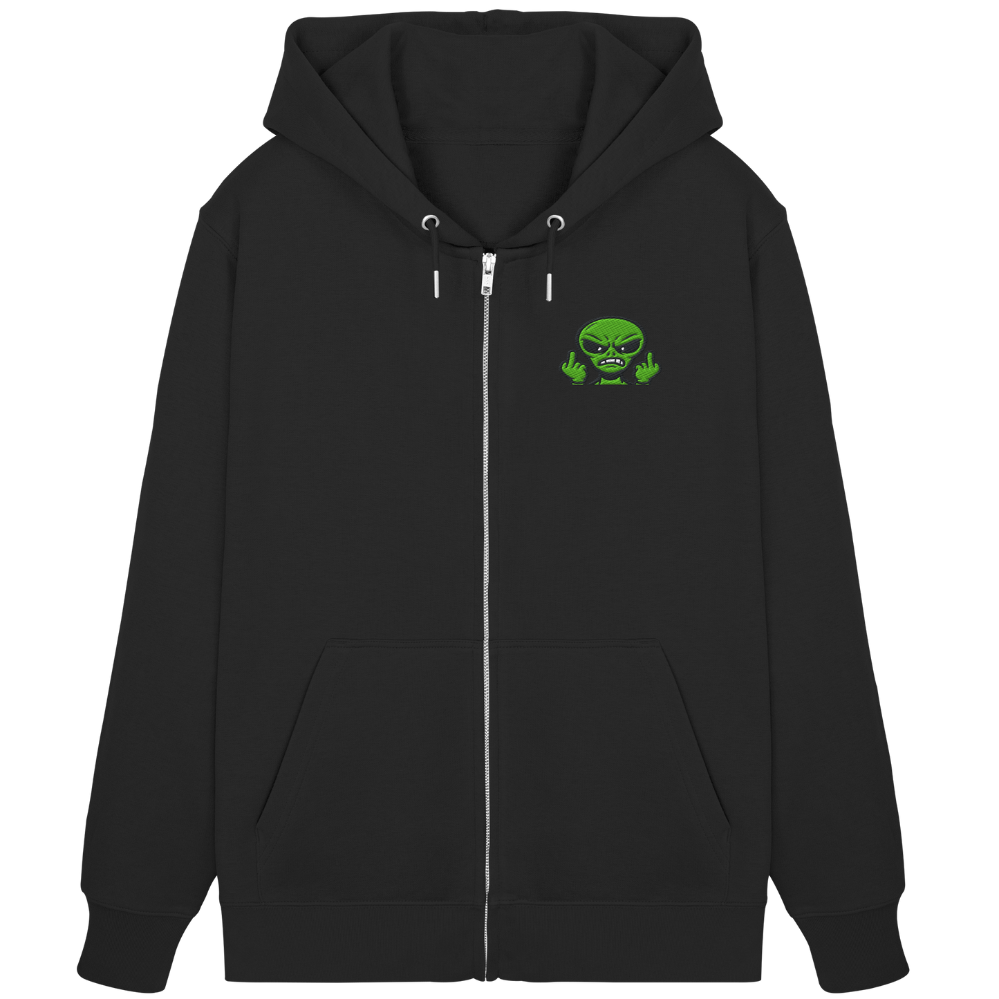Alien mit Mittelfinger – Kontakt abgebrochen - Organic Zipper (Stick)