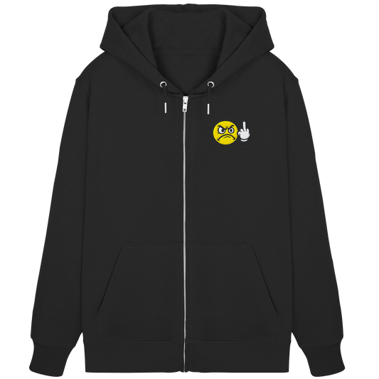 Smiley mit Mittelfinger – Dein stilles „Nope“ mit Gesicht - Organic Zipper (Stick)