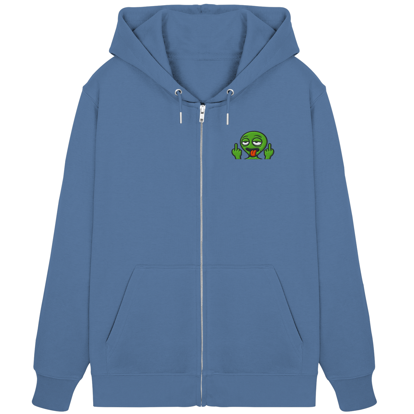 Alien mit Mittelfinger – Ich will nach Hause, aber erst flippe ich euch noch - Organic Zipper (Stick)