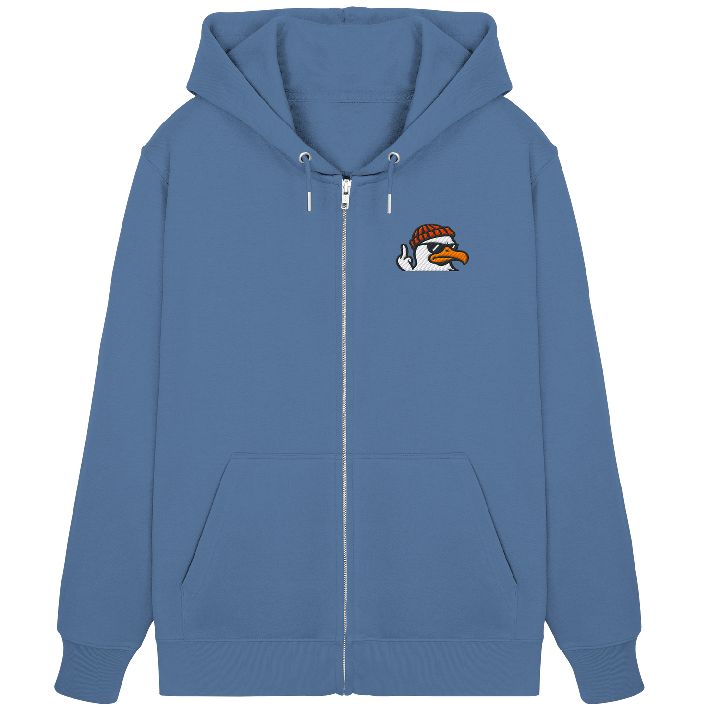 Möwe mit Mittelfinger – Klarstellung in Federform - Organic Zipper (Stick)