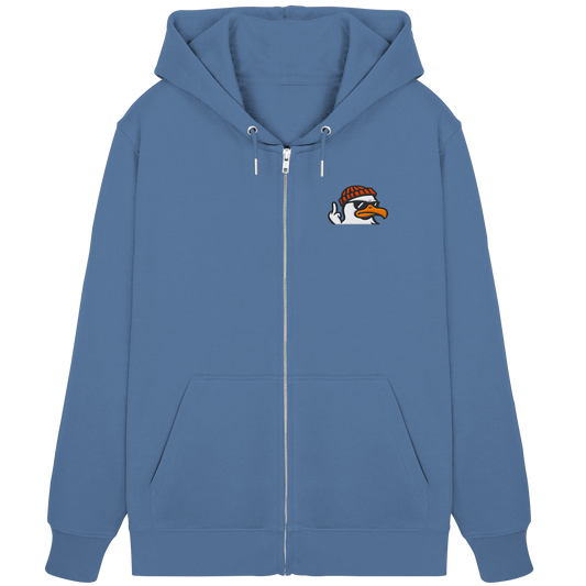Möwe mit Mittelfinger – Klarstellung in Federform - Organic Zipper (Stick)