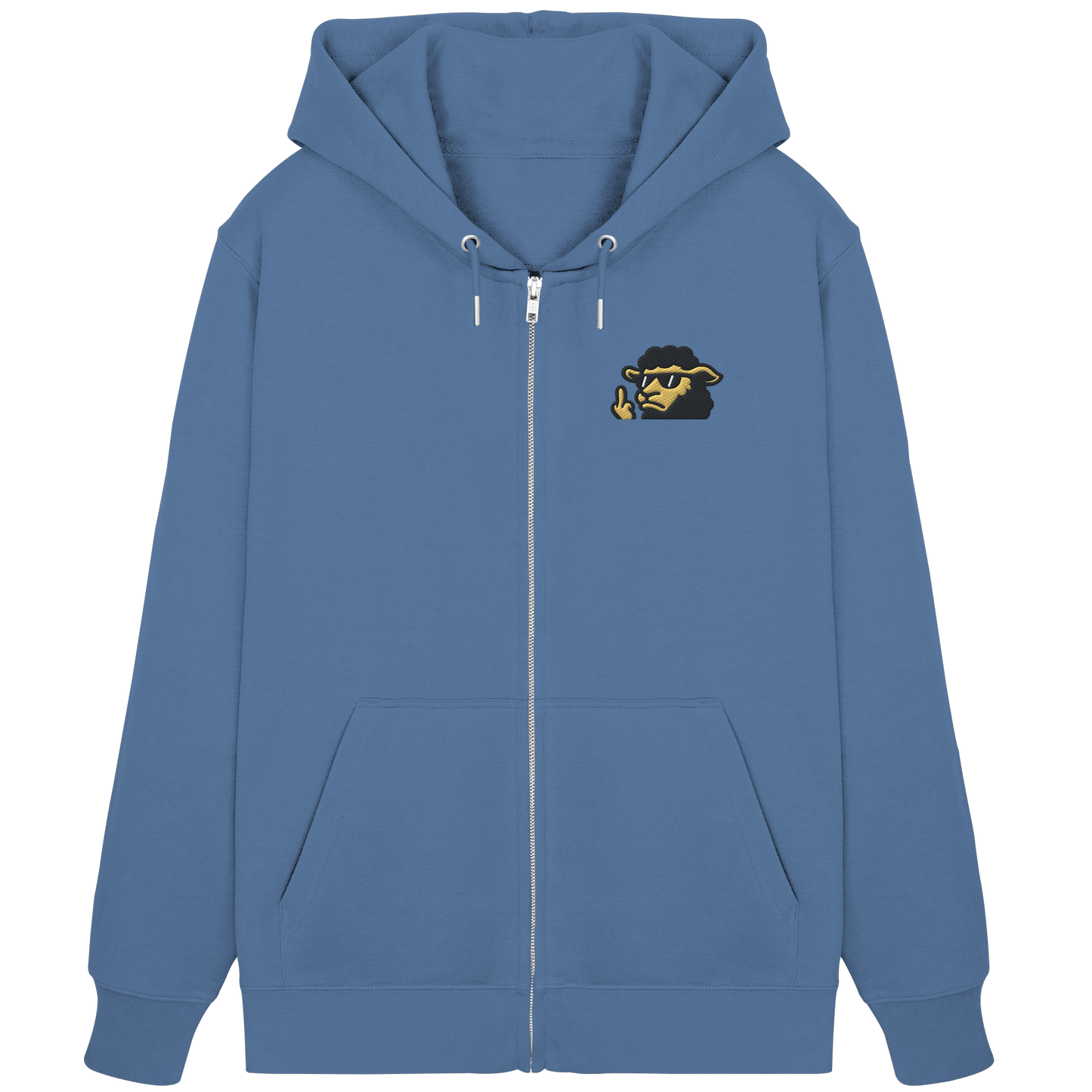 Schwarzes Schaf mit Mittelfinger – Lieber auffallen als mitlaufen - Organic Zipper (Stick)