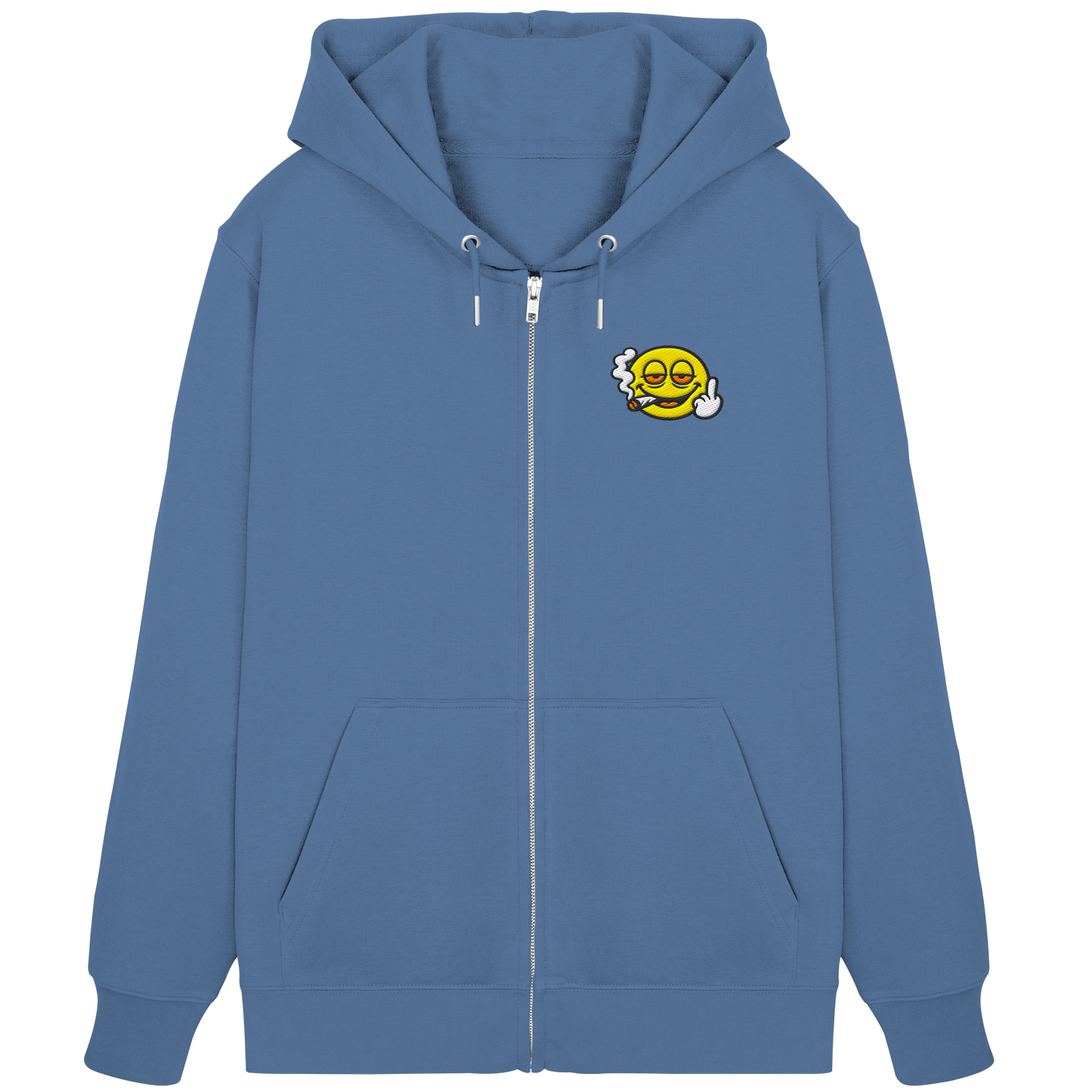 Smiley mit Mittelfinger – Wie ein Joint, nur zum Anziehen - Organic Zipper (Stick)