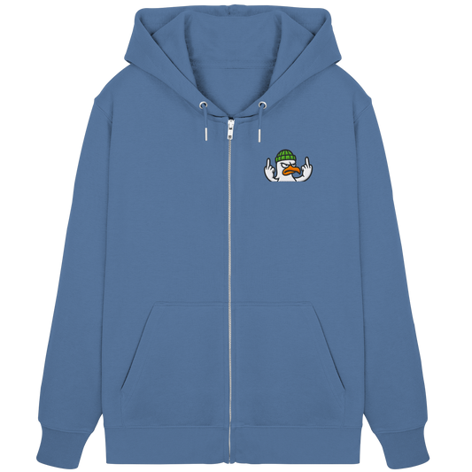 Möwe mit Mittelfinger – Kein Bock, keine Diskussionen - Organic Zipper (Stick)