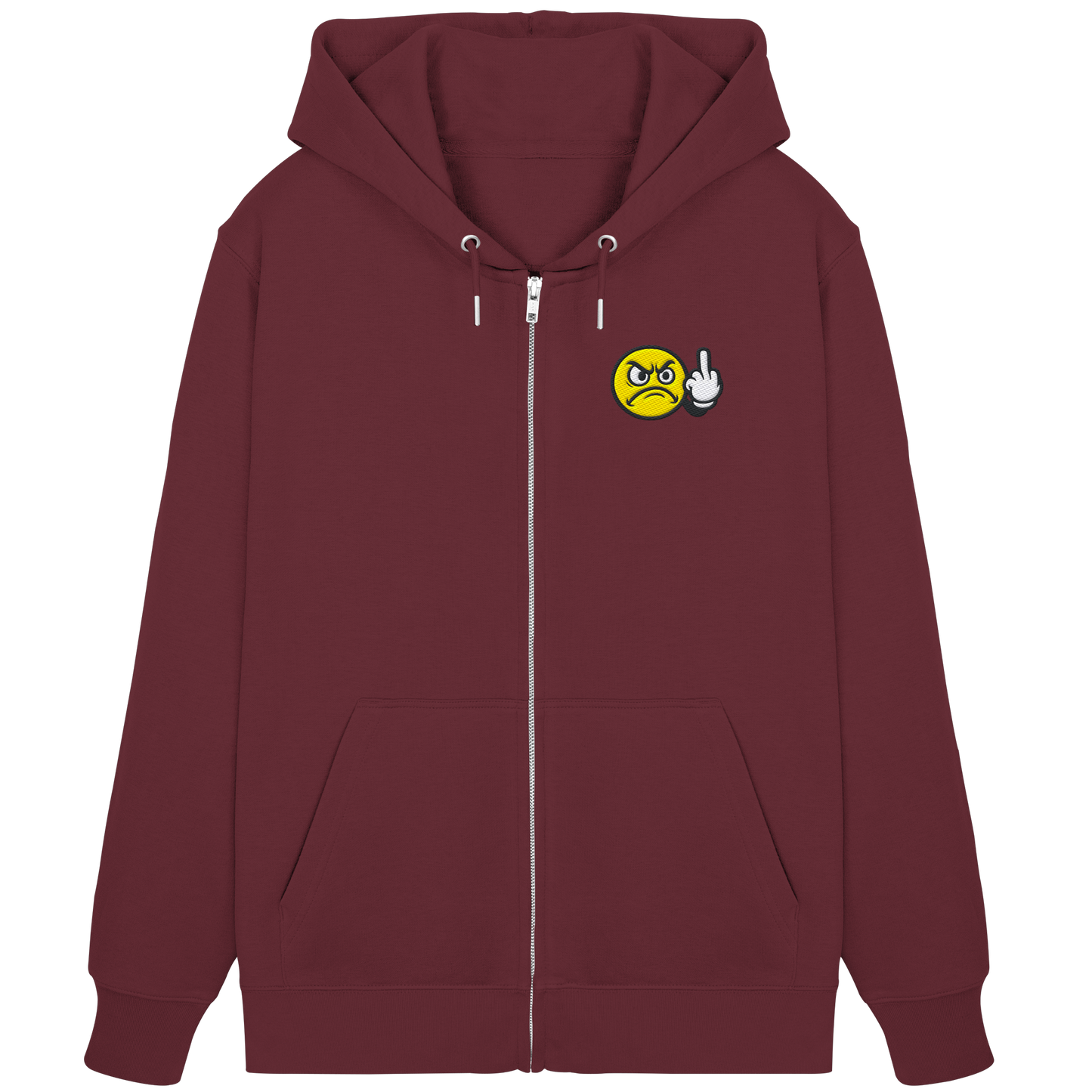 Smiley mit Mittelfinger – Dein stilles „Nope“ mit Gesicht - Organic Zipper (Stick)