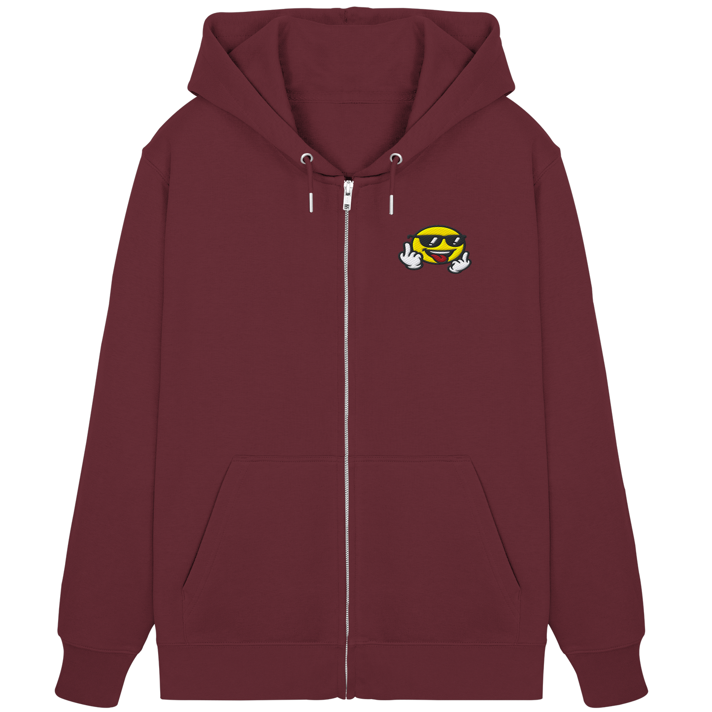 Smiley mit Mittelfinger – Der freundlichste Mittelfinger der Welt - Organic Zipper (Stick)
