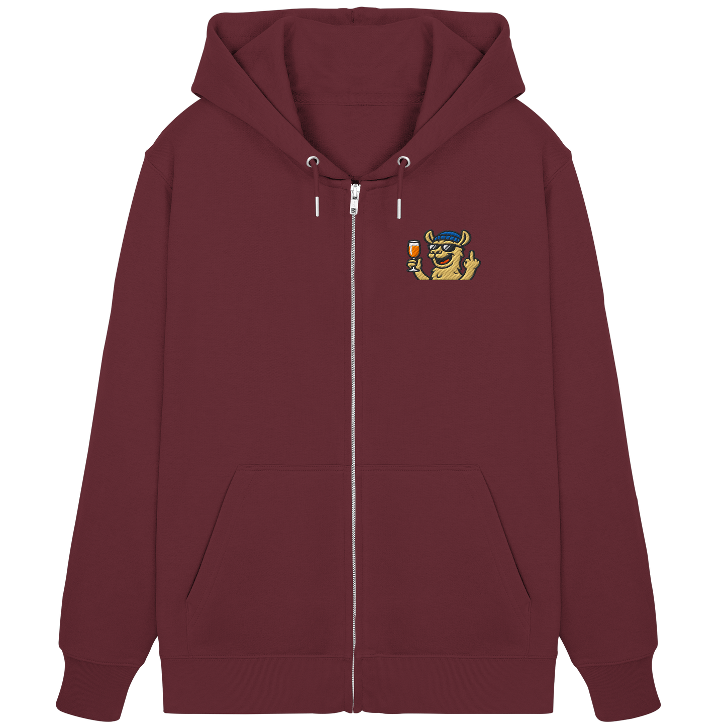 Lama mit Mittelfinger – Der ultimative Stoppschild für Laberer - Organic Zipper (Stick)