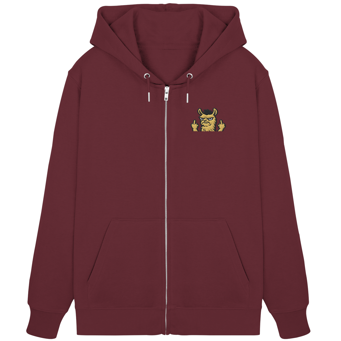 Lama mit Mittelfinger – Dein Mode-Statement gegen soziale Überforderung - Organic Zipper (Stick)