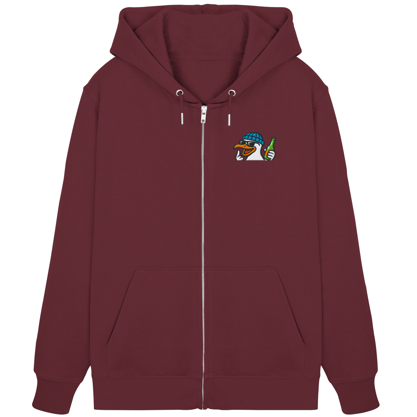 Möwe mit Mittelfinger – Dein nachtaktives Party-Orakel - Organic Zipper (Stick)