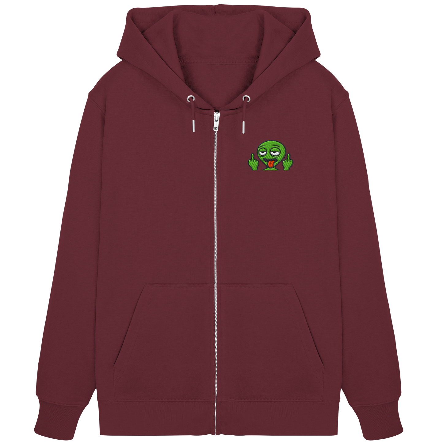 Alien mit Mittelfinger – Ich will nach Hause, aber erst flippe ich euch noch - Organic Zipper (Stick)