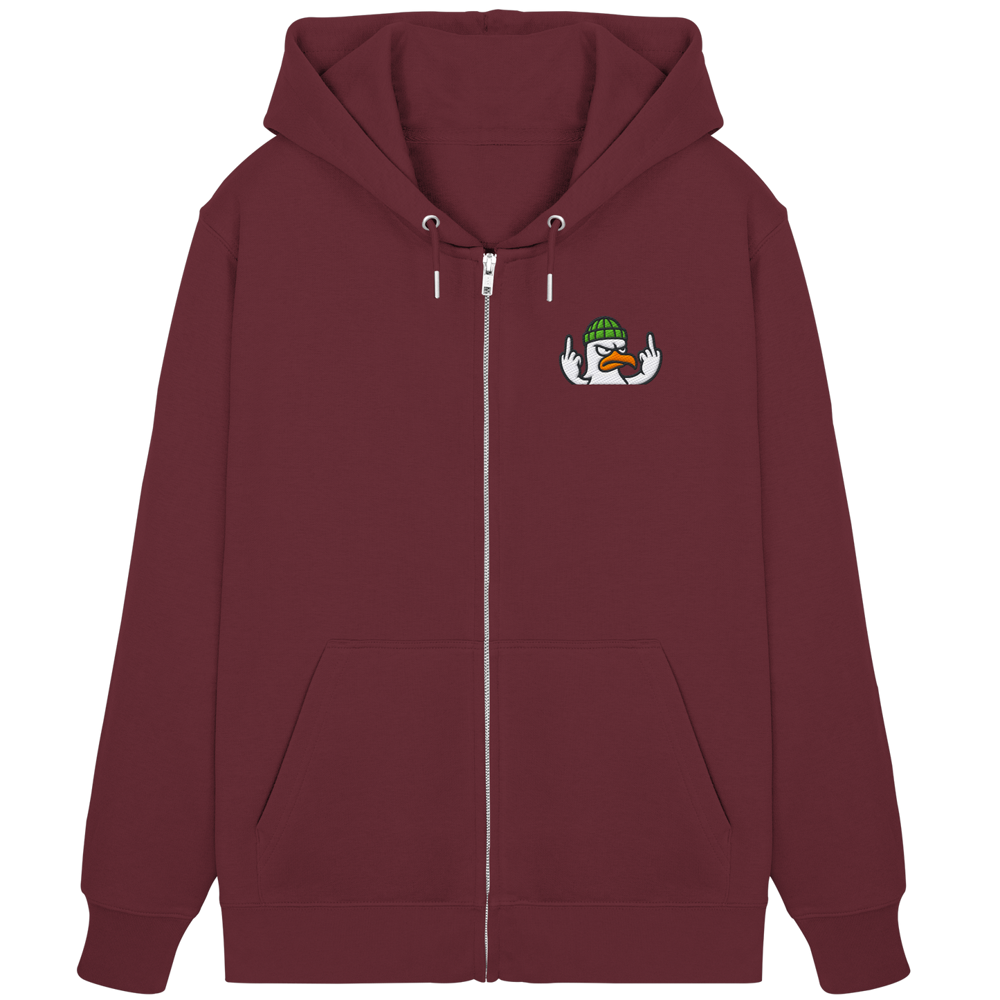 Möwe mit Mittelfinger – Kein Bock, keine Diskussionen - Organic Zipper (Stick)