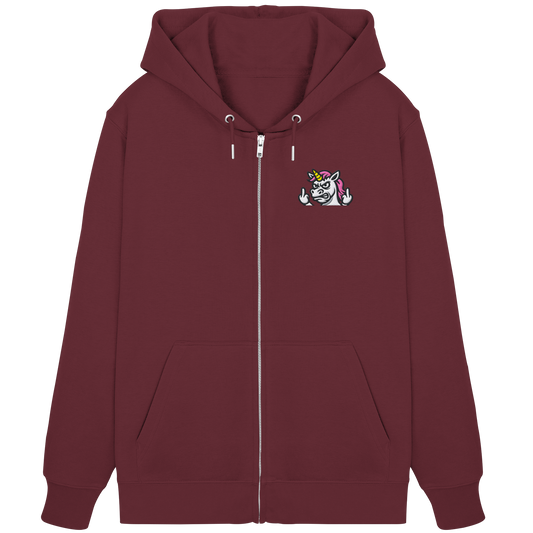 Einhorn mit Mittelfinger – Sag’s mit dem Horn - Organic Zipper (Stick)