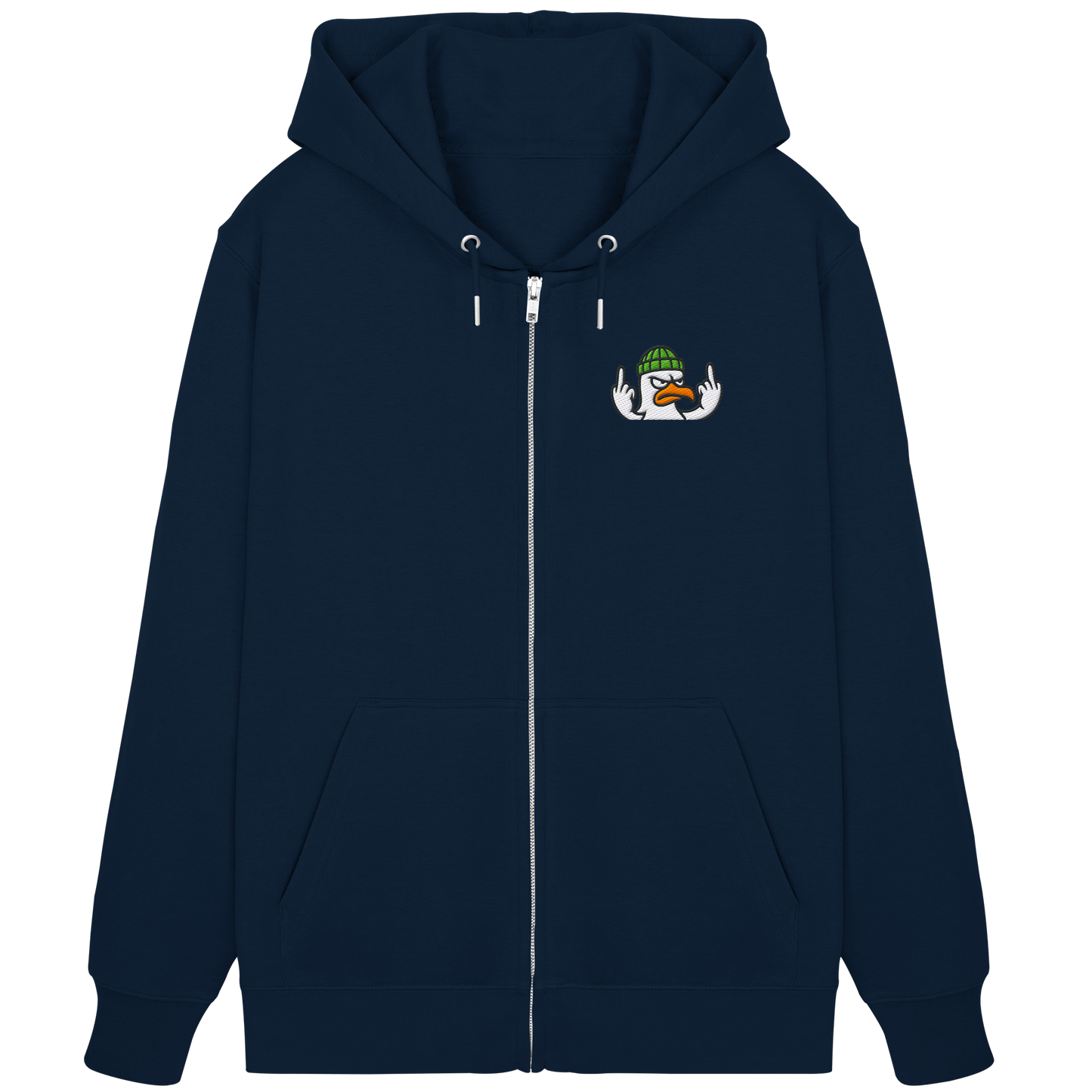 Möwe mit Mittelfinger – Kein Bock, keine Diskussionen - Organic Zipper (Stick)