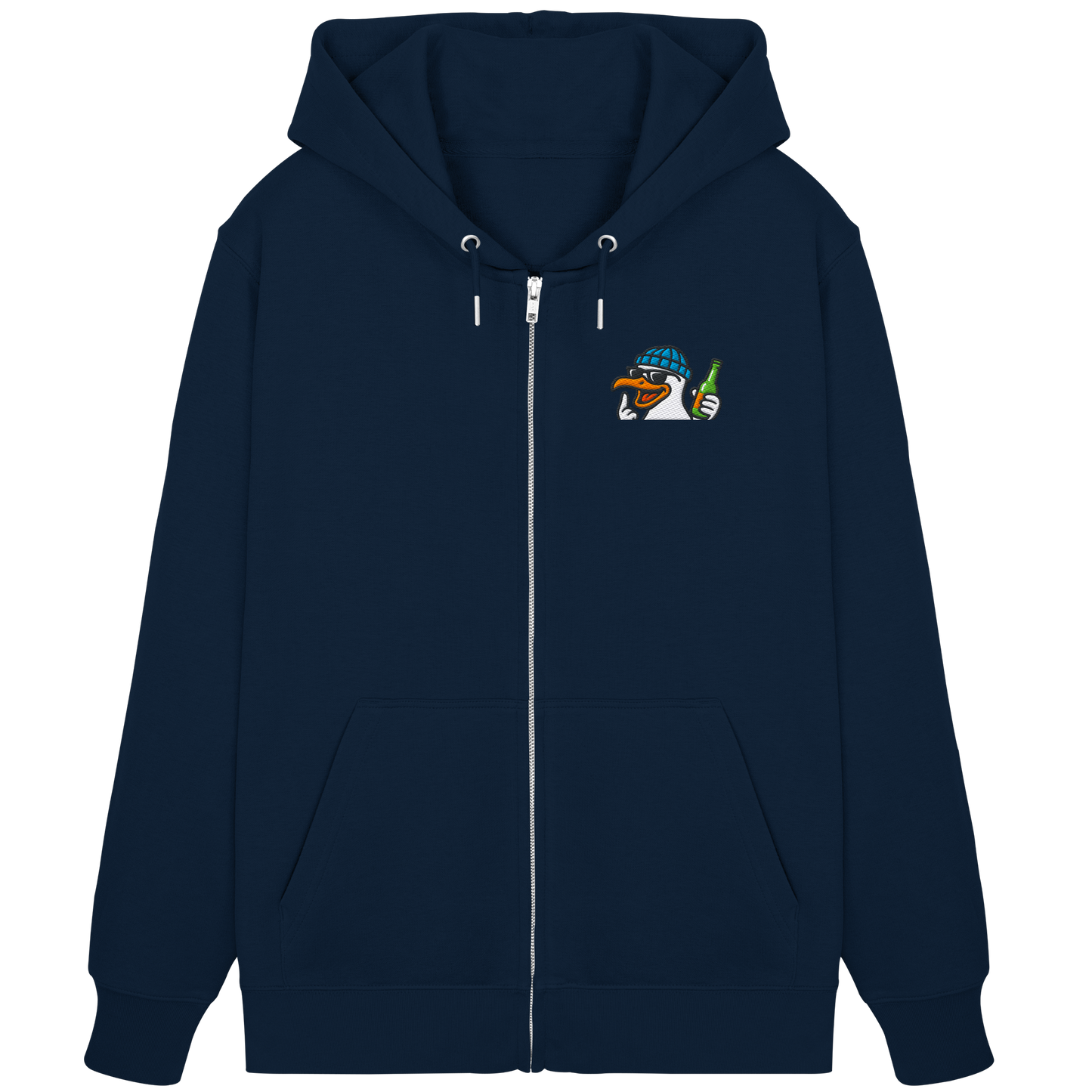 Möwe mit Mittelfinger – Dein nachtaktives Party-Orakel - Organic Zipper (Stick)