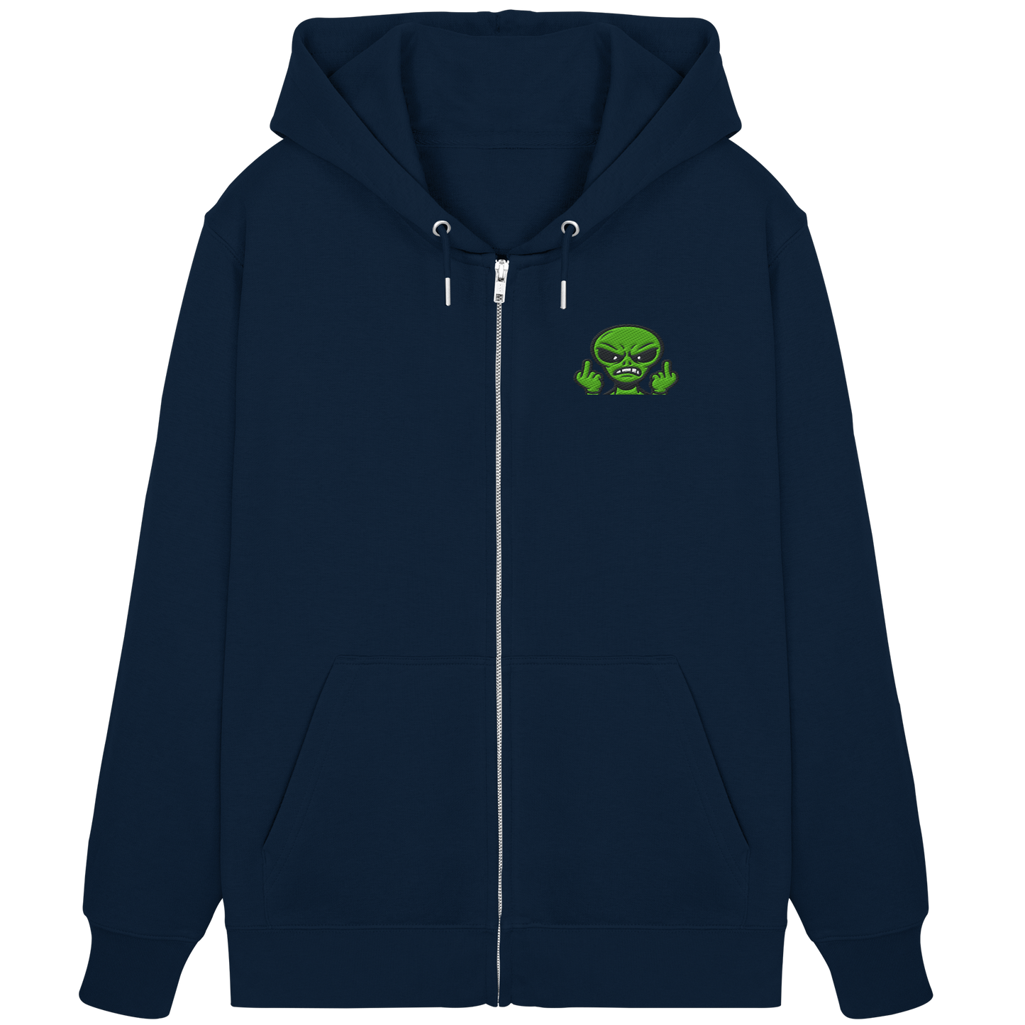Alien mit Mittelfinger – Kontakt abgebrochen - Organic Zipper (Stick)