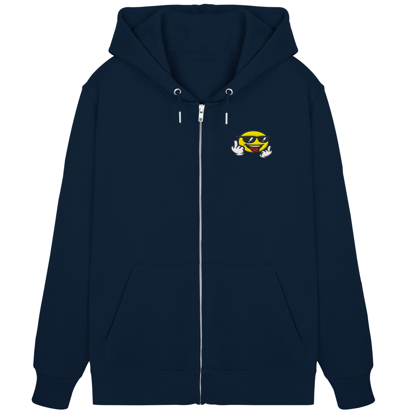 Smiley mit Mittelfinger – Der freundlichste Mittelfinger der Welt - Organic Zipper (Stick)