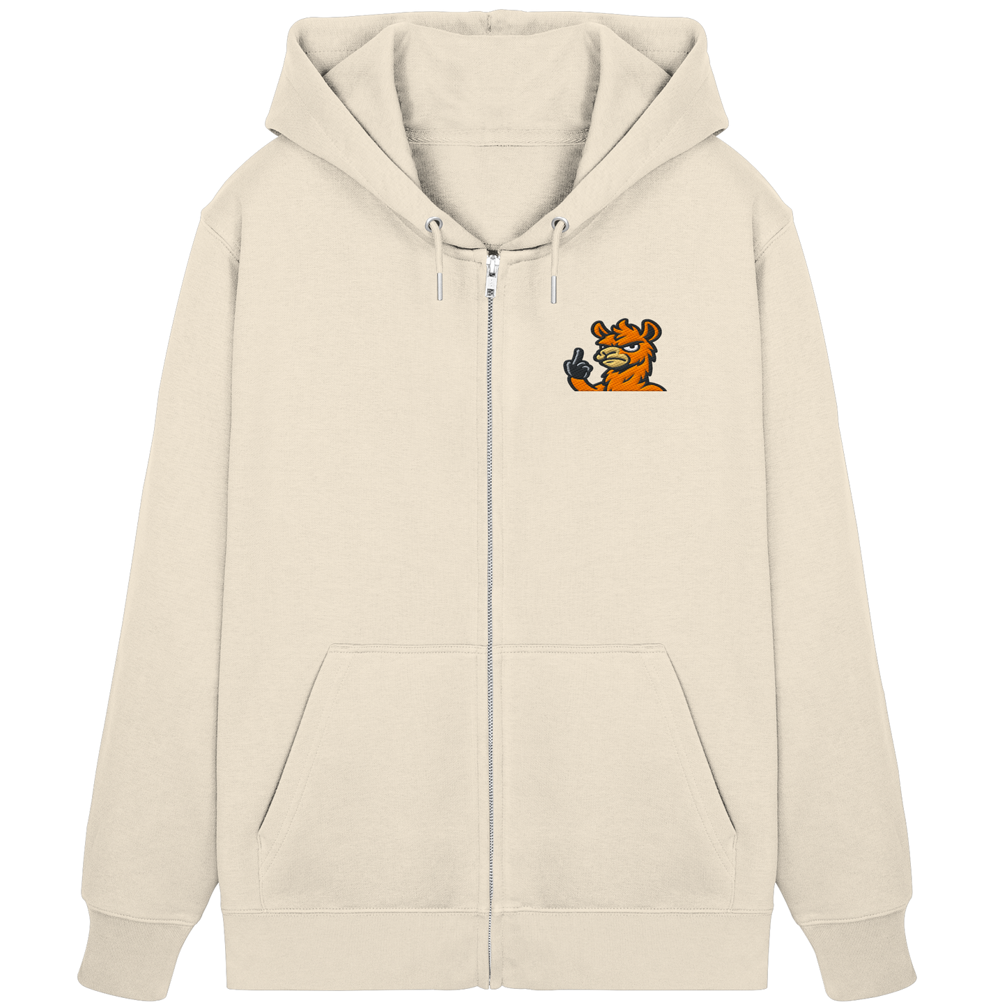 Lama mit Mittelfinger – Meditation auf Abwehrmodus - Organic Zipper (Stick)
