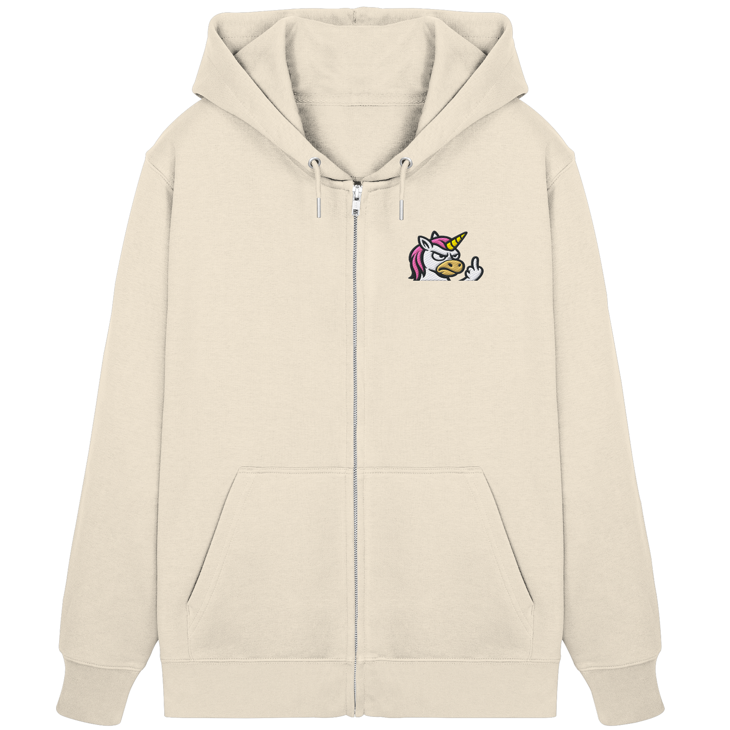 Einhorn mit Mittelfinger – Magie war gestern, jetzt kommt Klartext - Organic Zipper (Stick)