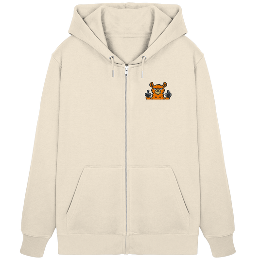 Lama mit Mittelfinger – Das Modeaccessoire für klare Kante und Ruhe - Organic Zipper (Stick)