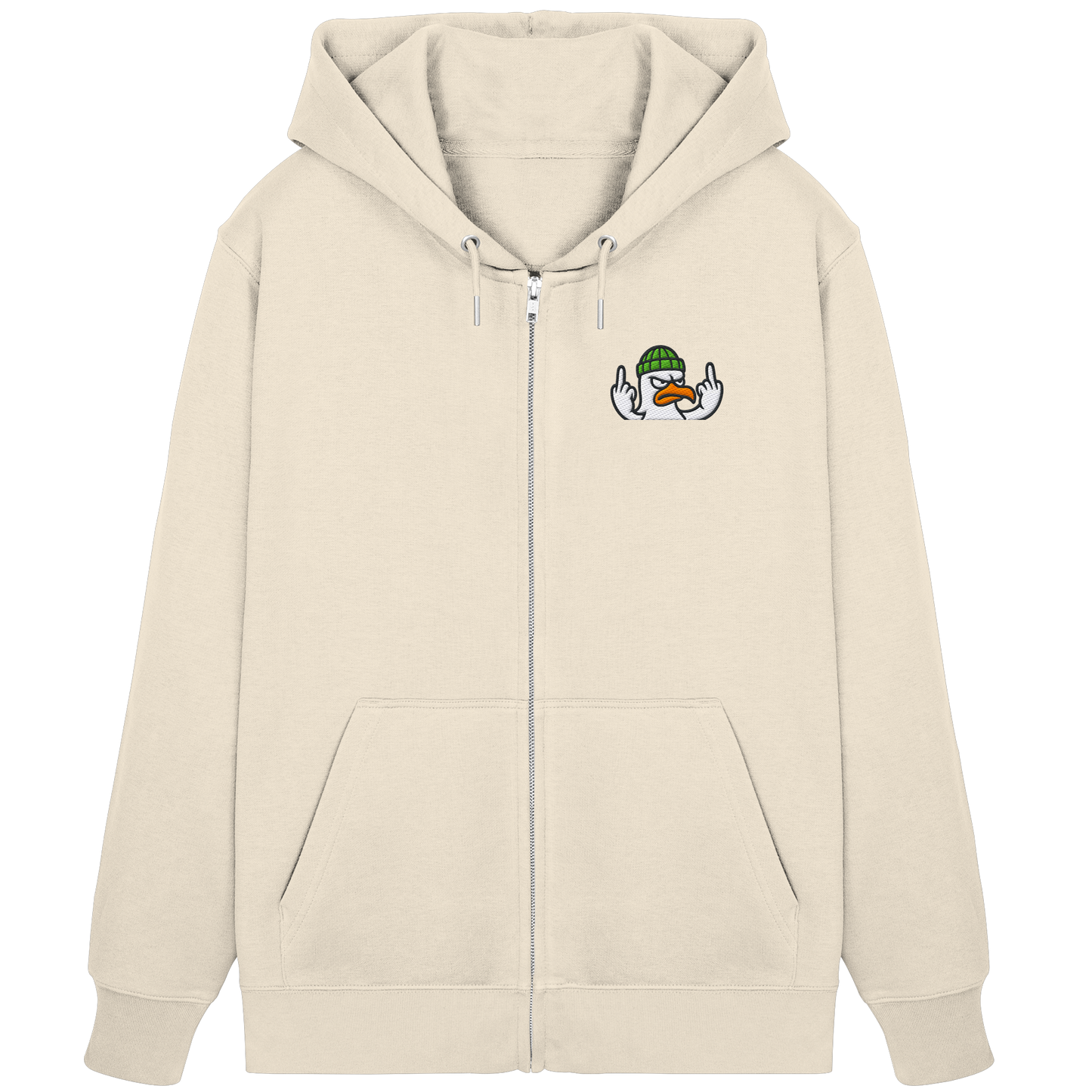 Möwe mit Mittelfinger – Kein Bock, keine Diskussionen - Organic Zipper (Stick)