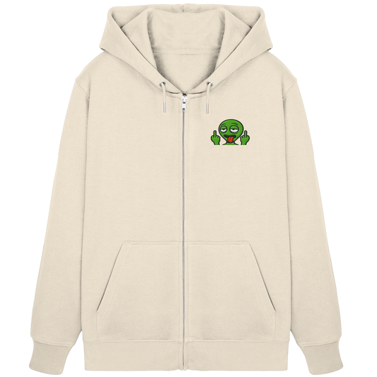 Alien mit Mittelfinger – Ich will nach Hause, aber erst flippe ich euch noch - Organic Zipper (Stick)
