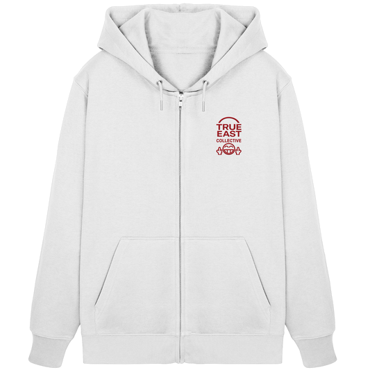 True East Logo & Doppelfinger-Smiley – Lächeln, aber lass stecken - Organic Zipper (Stick)