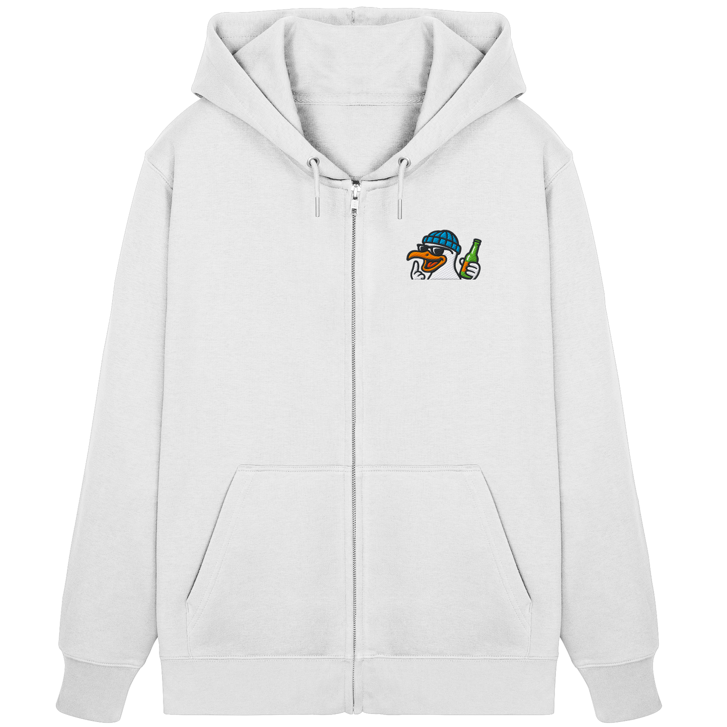 Möwe mit Mittelfinger – Dein nachtaktives Party-Orakel - Organic Zipper (Stick)