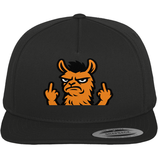 Lama mit Mittelfinger – Dein Mode-Statement gegen soziale Überforderung - Premium Snapback