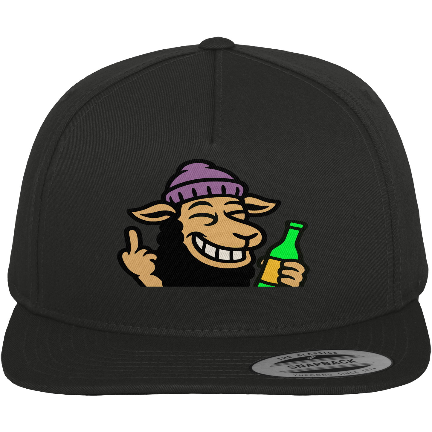 Schaf mit Mittelfinger im Partymodus – Dancefloor? Nur wenn’s brennt - Premium Snapback