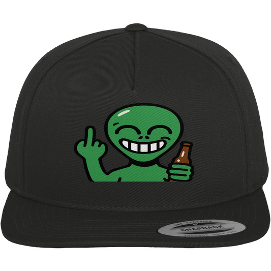 Alien mit Mittelfinger – Cosmic Party, irdischer Finger - Premium Snapback